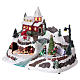 Christmas village with moving ice-skaters and Santa Claus 20x30x20 cm s3