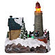 Christmas village with moving mill and children 25x25x15 cm s5