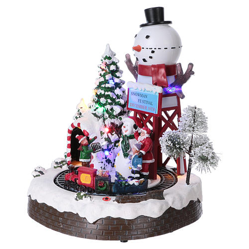 Christmas Animated Scene with Moving Train 30x25x20 cm current and battery operated 3