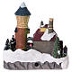 Winter Holiday Village 25x25x15 cm with Moving Mill and Train Battery Operated s5