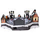Christmas village with moving ice-skaters and gnome 20x40x25 cm s5