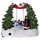 Christmas Holiday Scene 20x25x20 cm with Moving Skaters and Swing Battery Powered s5