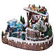 Christmas Village with Animated Skaters 25x30x20 cm Battery and Power Operated s3
