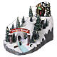Christmas village 25x25x35 cm with moving skiers requiring batteries or electricity s3