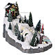 Christmas village 25x25x35 cm with moving skiers requiring batteries or electricity s4