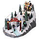Christmas village 25x25x35 cm with moving skiers requiring batteries or electricity s3