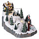 Christmas Holiday Village with In-Motion Skiers 25x25x35 cm Battery and Power Operated s4
