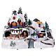 Christmas village with moving characters and Santa Claus 25x35x25 cm s1