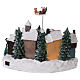 Cenário natalino em miniatura aldeia no inverno, árvore movimento 30x40x20 cm s5