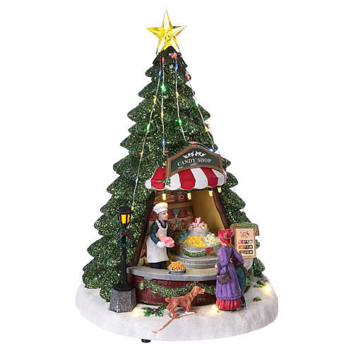 Candy Shop Christmas Scene 30x25x25 cm with Moving Candy Counter Battery and Power Operated 4