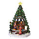 Christmas village with moving toy-shop scene and tree 30x25x25 cm s1