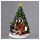 Christmas village with moving toy-shop scene and tree 30x25x25 cm s2