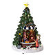 Christmas village with moving toy-shop scene and tree 30x25x25 cm s4