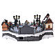 Christmas village with moving ice-skaters and Santa Claus 20x40x25 cm s5