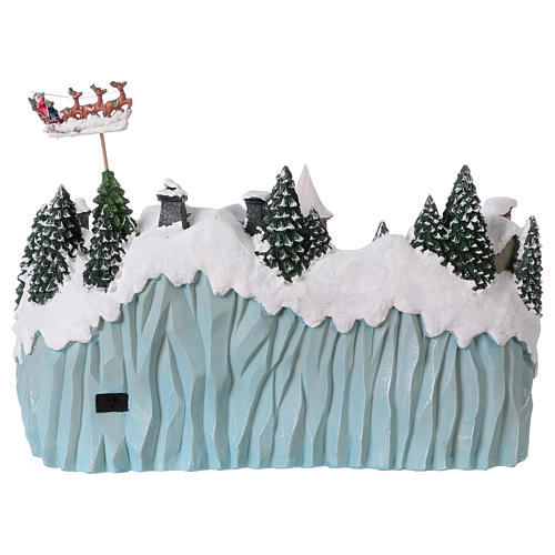Christmas Village Scene with In-Motion Skaters and Train 40x55x30 cm electric powered 5