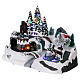 Holiday Christmas Village 25x35x20 cm with In-Motion Train and Skaters Electric Powered s3