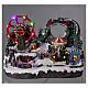 Christmas village with LED lights, moving ferris wheel and ice-skaters 40x55x35 cm s2