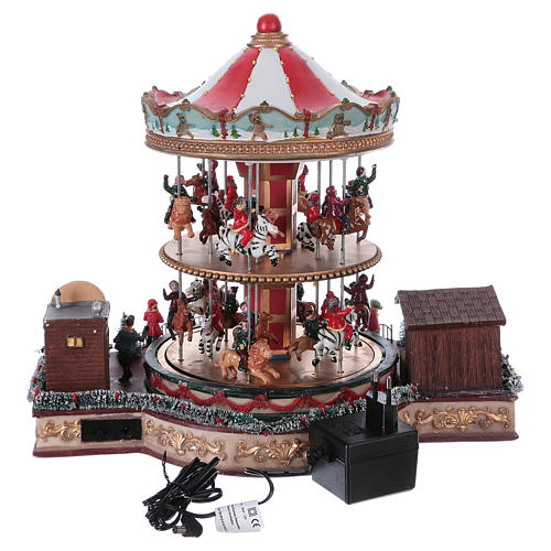 Christmas decoration with lights, moving carousel and music 35x40x35 cm 5