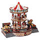 Illuminated Christmas Town with Moving Merry Go Round with music 35x40x35 cm electric powered s4