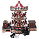 Illuminated Christmas Town with Moving Merry Go Round with music 35x40x35 cm electric powered s5