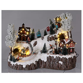 Electrical Christmas Holiday Village with Music and Moving Lights 35x45x30 cm