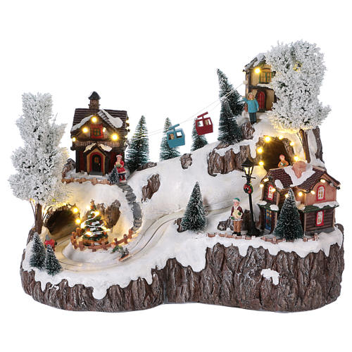 Electrical Christmas Holiday Village with Music and Moving Lights 35x45x30 cm 1