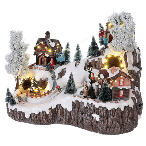Electrical Christmas Holiday Village with Music and Moving Lights 35x45x30 cm 3