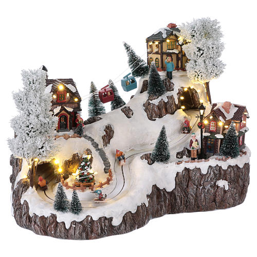 Electrical Christmas Holiday Village with Music and Moving Lights 35x45x30 cm 4