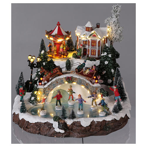 Christmas Village Having Fun with Lights Music Motion 30x35x35 cm electric powered 2