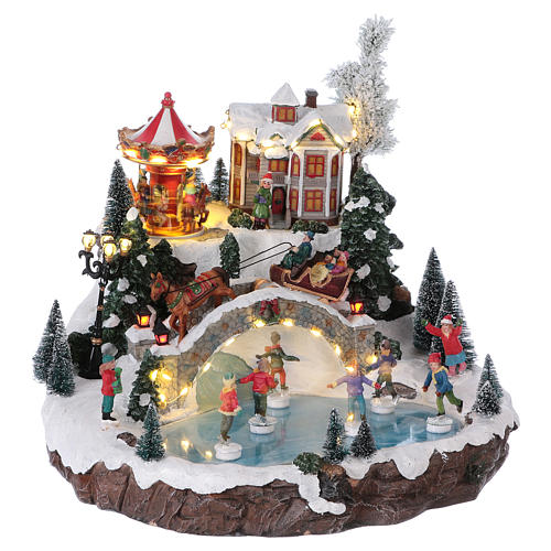 Christmas Village Having Fun with Lights Music Motion 30x35x35 cm electric powered 4