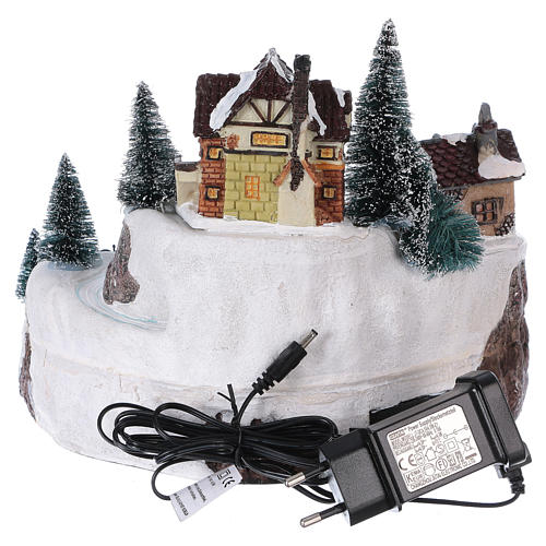 Santa Claus Christmas Village with Moving Lights and Music 20x25x25 cm electric powered 5