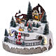 Santa Claus Christmas Village with Moving Lights and Music 20x25x25 cm electric powered s3