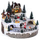 Santa Claus Christmas Village with Moving Lights and Music 20x25x25 cm electric powered s4
