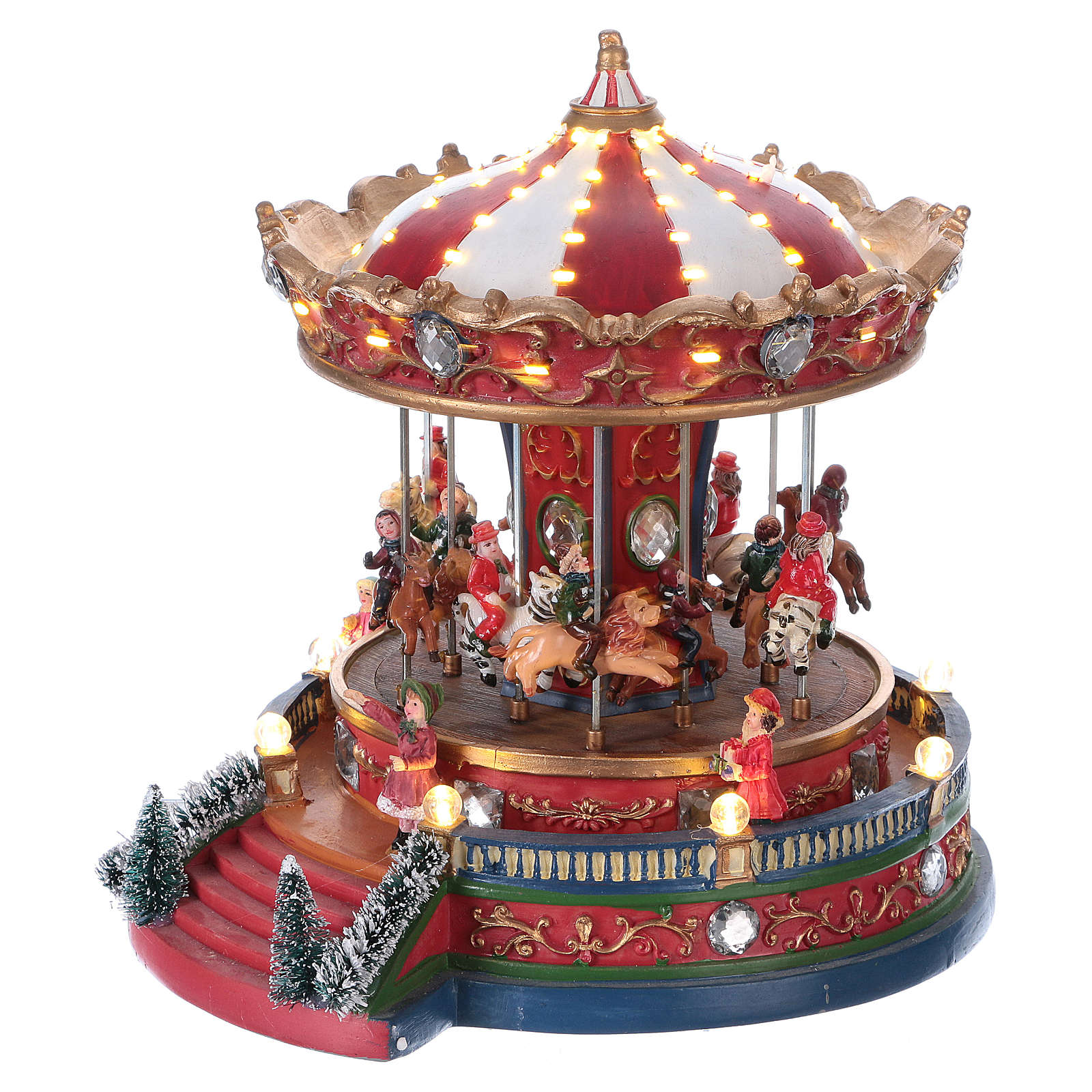 Christmas decoration, carousel with lights, music and  online sales on