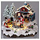 Villaggio di Natale Babbo Natale regali 20x25x20 cm luci movimento musica corrente s2