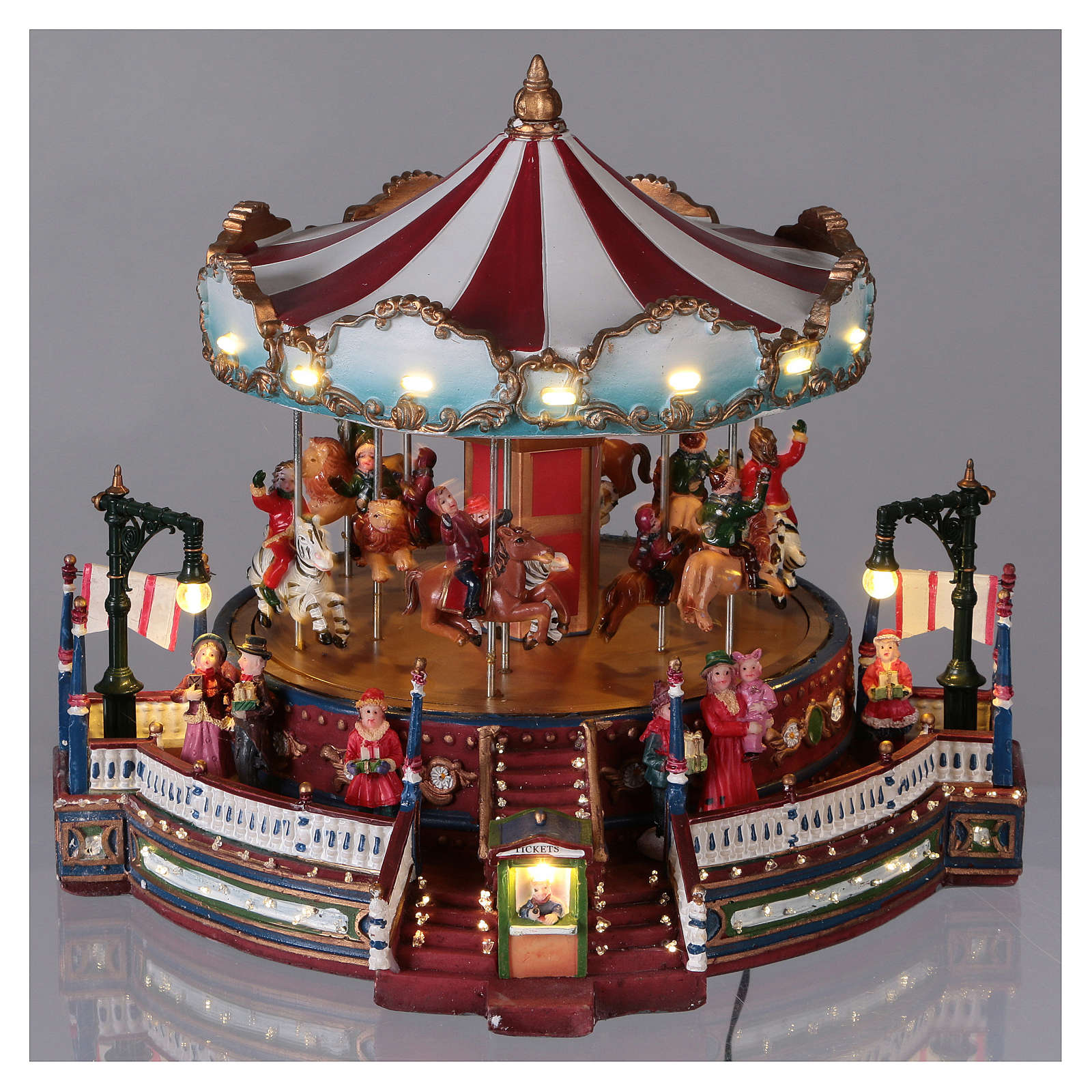 Christmas Carousel Holiday Scene With Lights Music 25x30x30 | Online ...