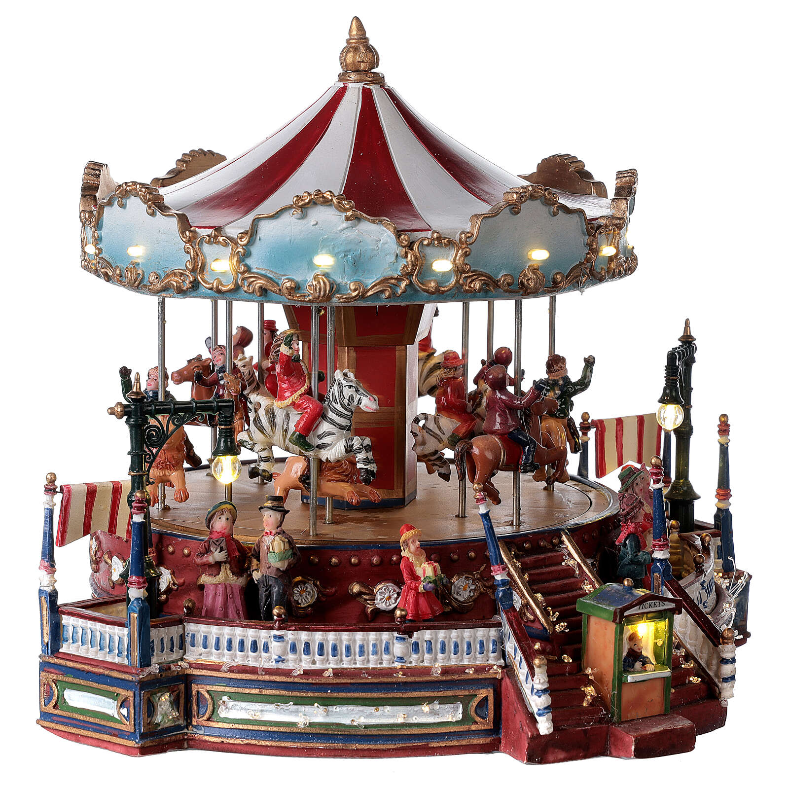 Christmas Carousel Holiday Scene with lights music 25x30x30 online