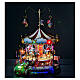 Christmas Carousel Holiday Scene with lights music 25x30x30 electric powered s2