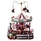 Christmas Carousel Holiday Scene with lights music 25x30x30 electric powered s3