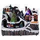 Snowy Town Christmas Scene with lights music movement 20x20x15 cm s1