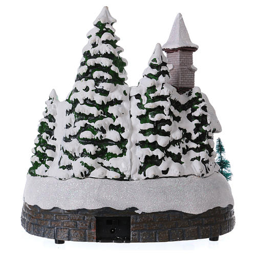 Christmas village with lights music, train and photoghrapher 20x20x15 cm 5