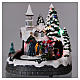 Christmas village with lights music, train and photoghrapher 20x20x15 cm s2