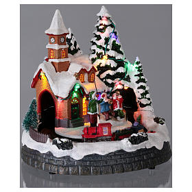 Pueblos navideños en miniatura: Pueblo navideño tren luces movimiento y música 20x20x15 cm Pueblos navideños en miniatura: Pueblo navideño tren luces movimiento y música 20x20x15 cm