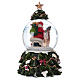 Snow globe with music box Santa Claus, reindeer and chimney, glittered s5