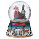 Palla vetro con neve di Babbo Natale con musica glitter s1
