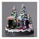 Village de Noël lumières musique 20x20x15 cm photographe Père Noël enfants s2