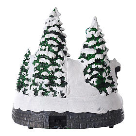 Cenário natalino luzes música 20x20x15 cm fotógrafo Pai Natal crianças s5