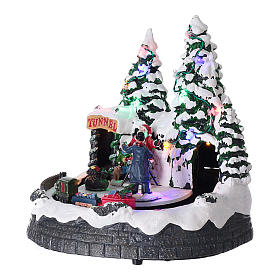 Christmas village lights music 20x20x15 cm Santa Claus photographer children s3