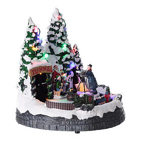 Christmas village lights music 20x20x15 cm Santa Claus photographer children s4