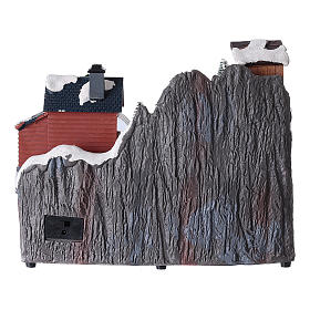 Cenário de Natal carros movimento luzes música 20x20x15 cm s5